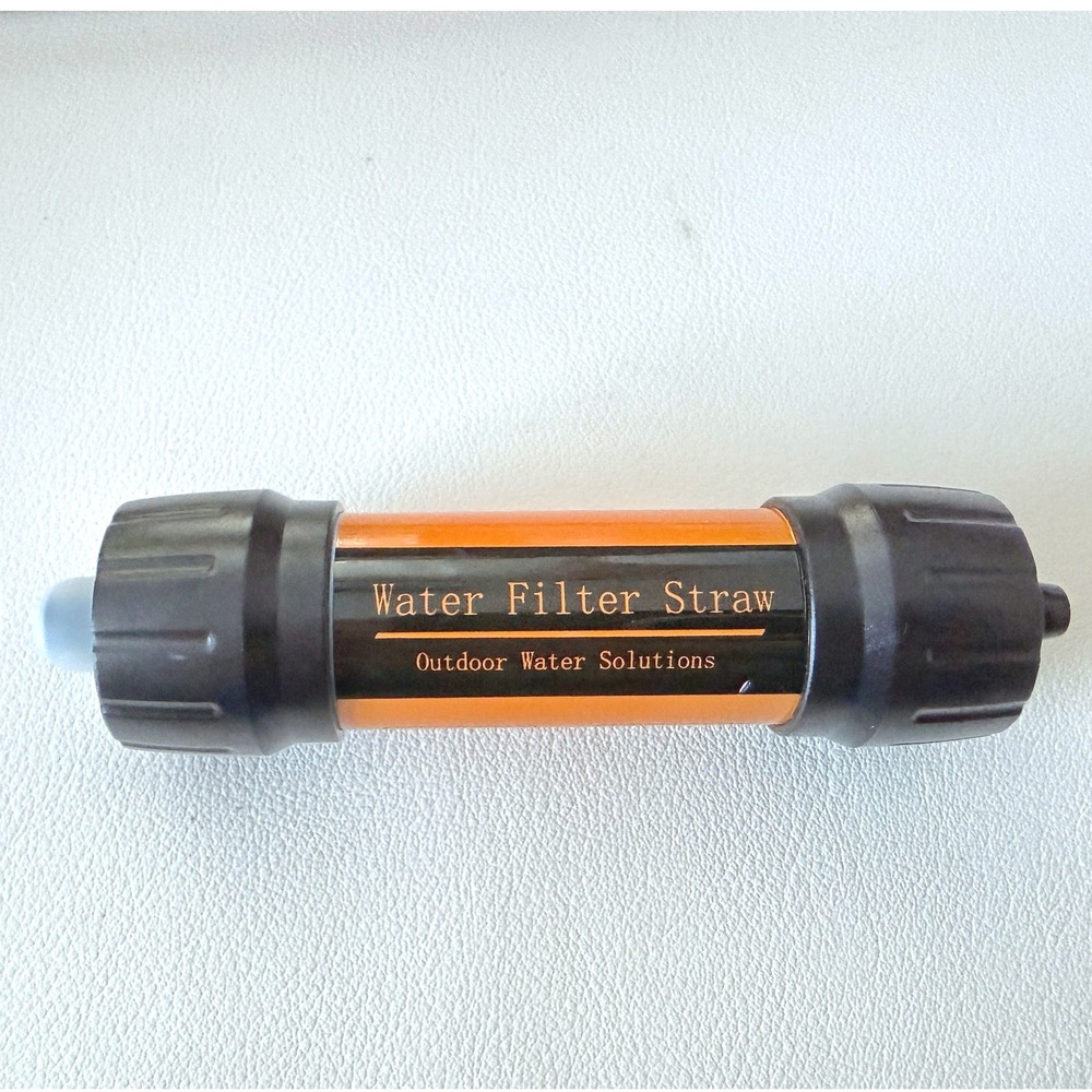 Outdoor Water Solutions Water Filter Straw Portable Survival Camping Gear Orange